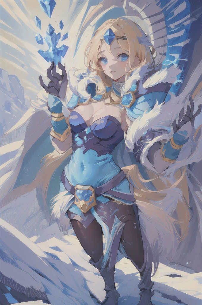 masterpiece, best quality, 1girl, crystal maiden, full body