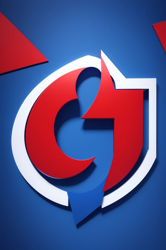 Make a cool logo with the red letter D and blue background