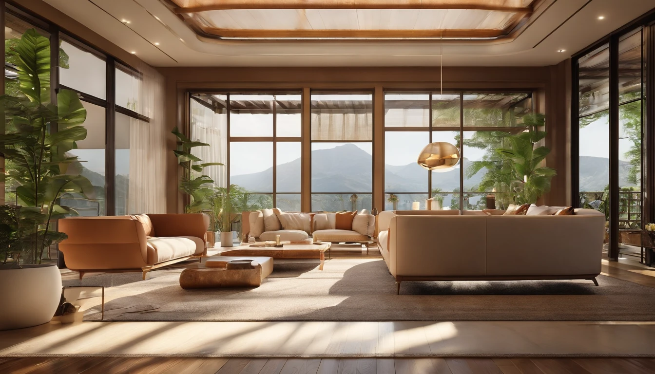 high transparent wall. large floor. large ceiling perfect. high resolution. aesthetic window. bright light from window. aesthetic placing. rich food. multi food. royal. rich, food. panoramic windows. bright. daylight. sun rays. happy home. happy color. delicious home. interior design. modern japanese mix europe style interior happy. bright color happy. ultra detail. realistic. dreamy. high resolution. fresh happy. Interior design、detailed wide-angle building photos、cozy contemporary living room、award-winning contemporary interior design、Landscapes、a chair、in a house、window、dining room、east asian architecture、Sliding paper doors、buliding、the woods、natural、Cups、A plant、Interior design、depth of fields. royal rich living room. dining. huge floor huge ceiling, perfect cozy room. aesthetic background. perfect anime room. korean food. ((Masterpiece,best quality,8k uhd,dslr,high quality,hyper detail,film grain, Fujifilm XT3, UE 5 render 8k, super high resolution, supper detail. droste effect photography, macro photography, cinematic, interior design, glossy flooR)), livingroom. reflect. aquarium. large. tropical. luxury. luxurious cozy cafe. wonderfull. amazing. emphasizes natural light. background rooftop cafe garden luxury aesthetic. perfect. full perfect. delicate tasty food