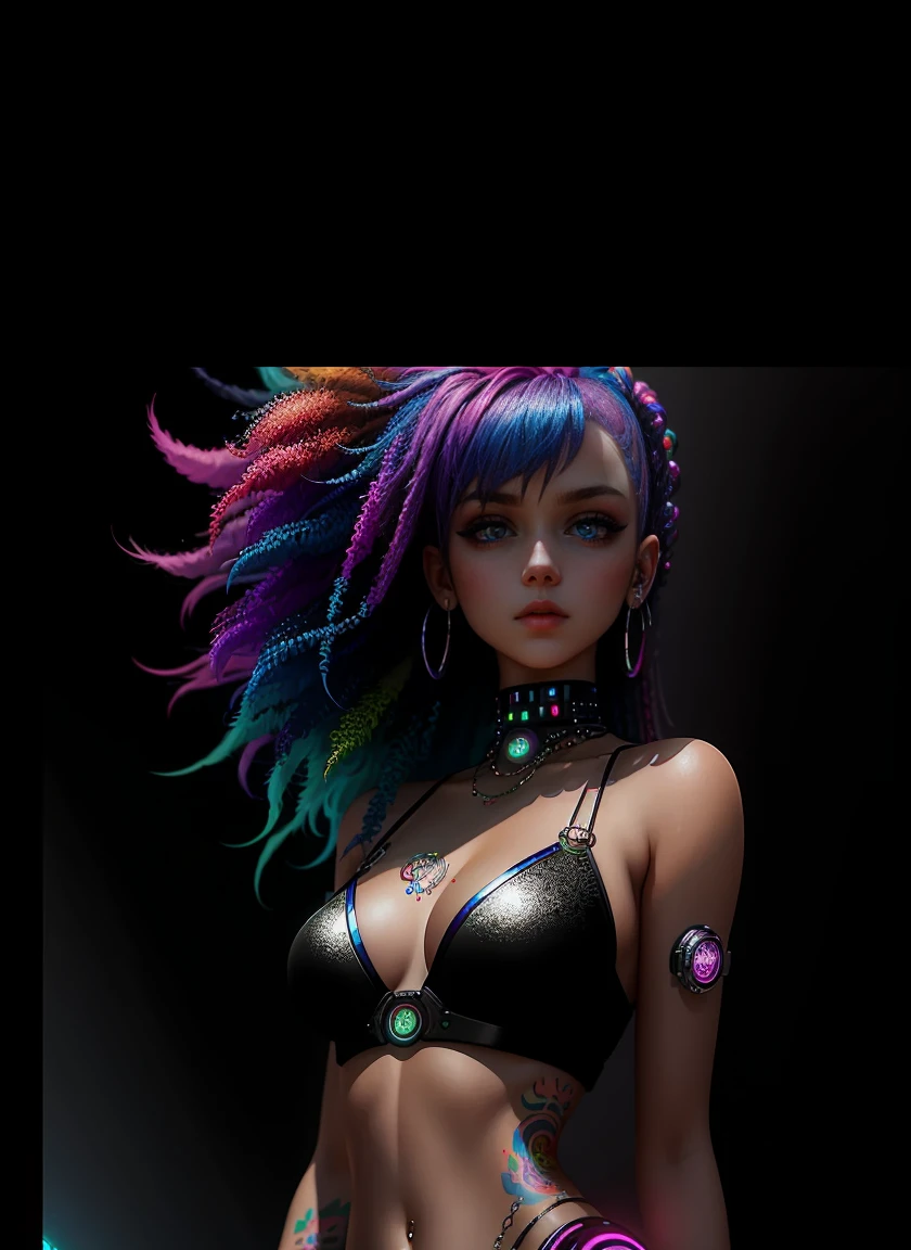 ((Best Quality)), ((Masterpiece)), ((realist)), (detailed), (1 girl), ((whole body:1.4)), woman with colorful hair and piercings, cyberpunk dreamy girl, 4K digital art with high level of detail, awesome digital illustration, Stunning work of art in 8k, colorful digital fantasy art, colorful and dark, Beautiful digital artwork, colorful digital painting, cyberpunk digital anime art, girl with light wave, HD 8K digital wallpaper art, beautiful digital painting