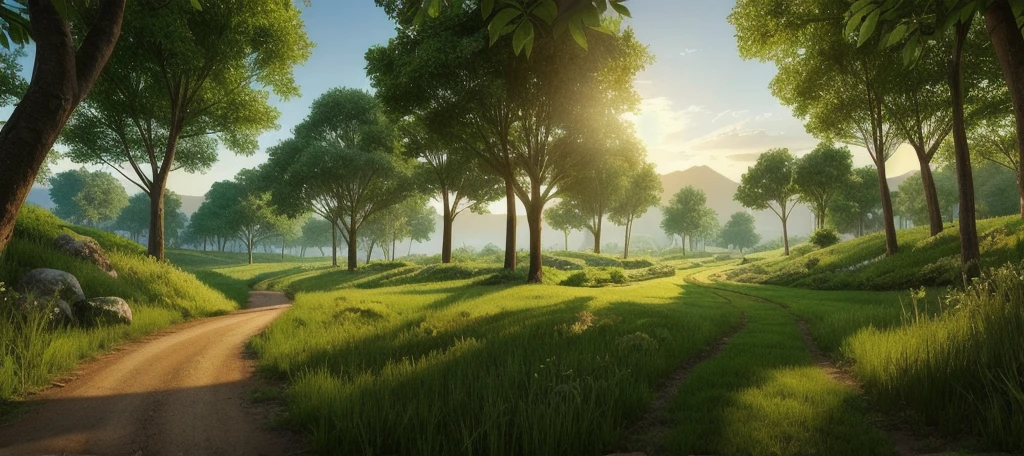 detailed, verdant and lush landscape, perfect quality, ray tracing, HDR