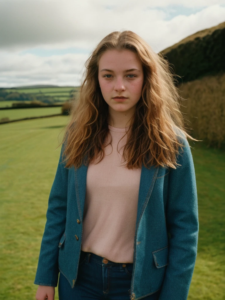 best qualityer, glamor an 18 year old girl, Skinned, cor da Skinned, stand in the uk, northern Ireland, crimped, Shot on Leica M3 135mm f1.8 only