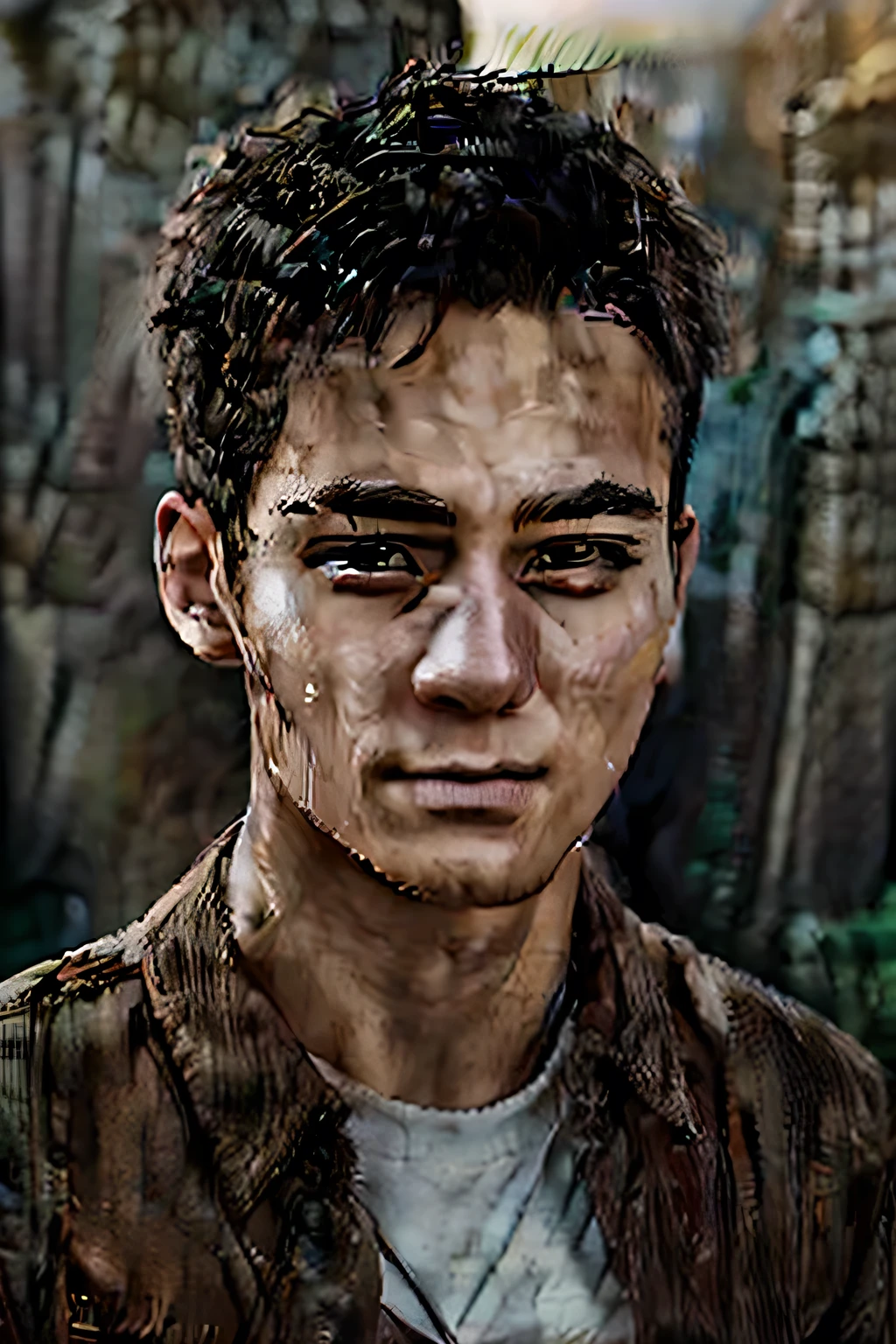 (masterpiece),(best quality), illustration, (fantasy:1.4), perfect male face, solo, cute detailed digital art, beautiful face, golden hair, castle, mountain, a young man, , paper_cut