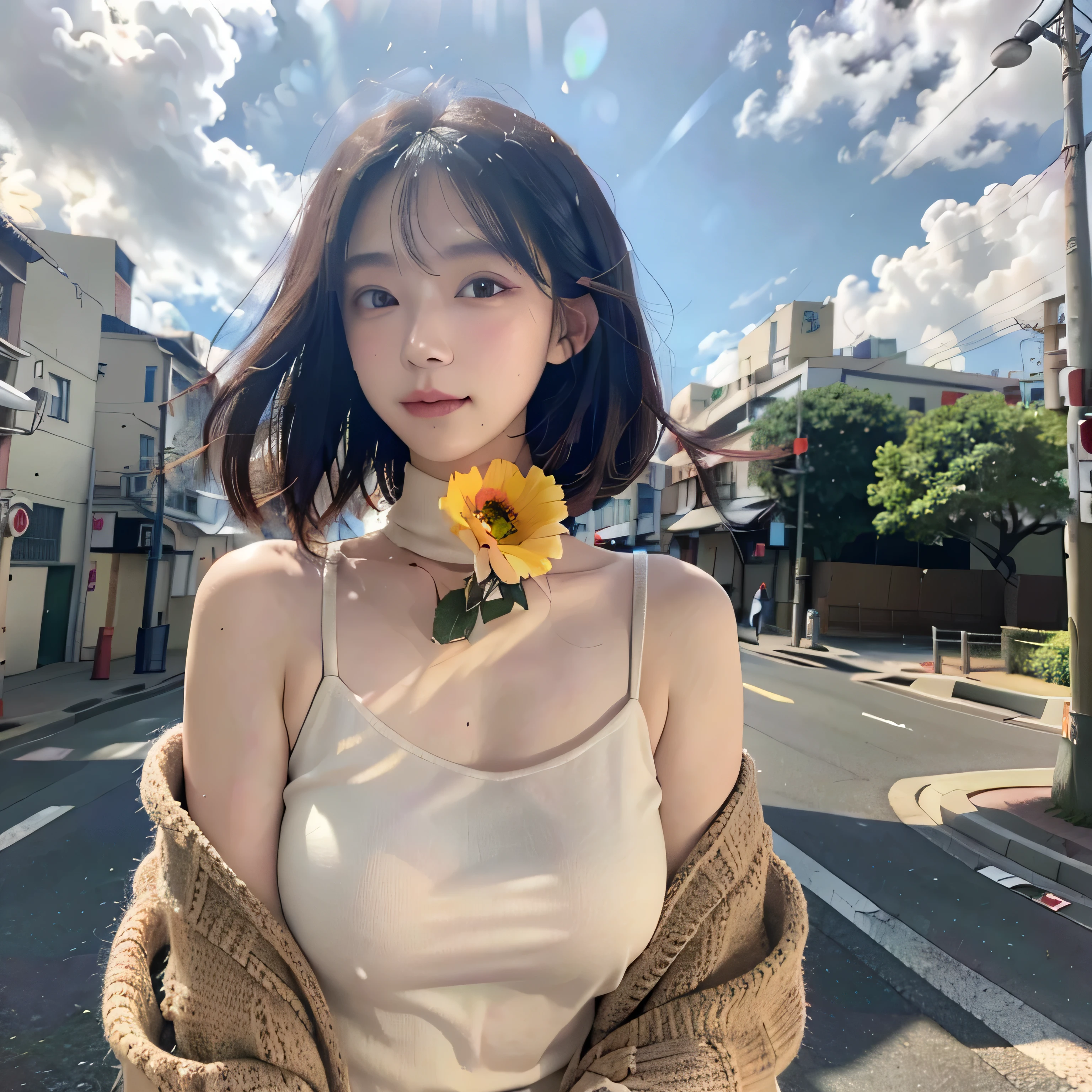 (Colossal tits、Turtleneck knitwear、Shoulder bag)、(top-quality,​masterpiece:1.3,超A high resolution,),(ultra-detailliert,Caustics),(Photorealsitic:1.4,RAW shooting,)Ultra-realistic capture,A highly detailed,high-definition16Kfor human skin、 Skin texture is natural、、The skin looks healthy with an even tone、 Use natural light and color,One Woman,japanes,,kawaii,A dark-haired,Middle hair,(depth of fields、chromatic abberation、、Wide range of lighting、Natural Shading、)、(Hair swaying in the wind:1.2)、Streets of Tokyo