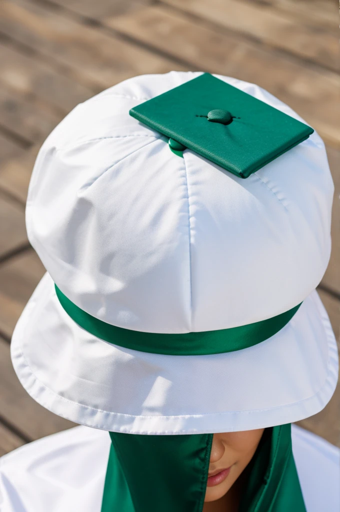 White and Green Graduation Cap