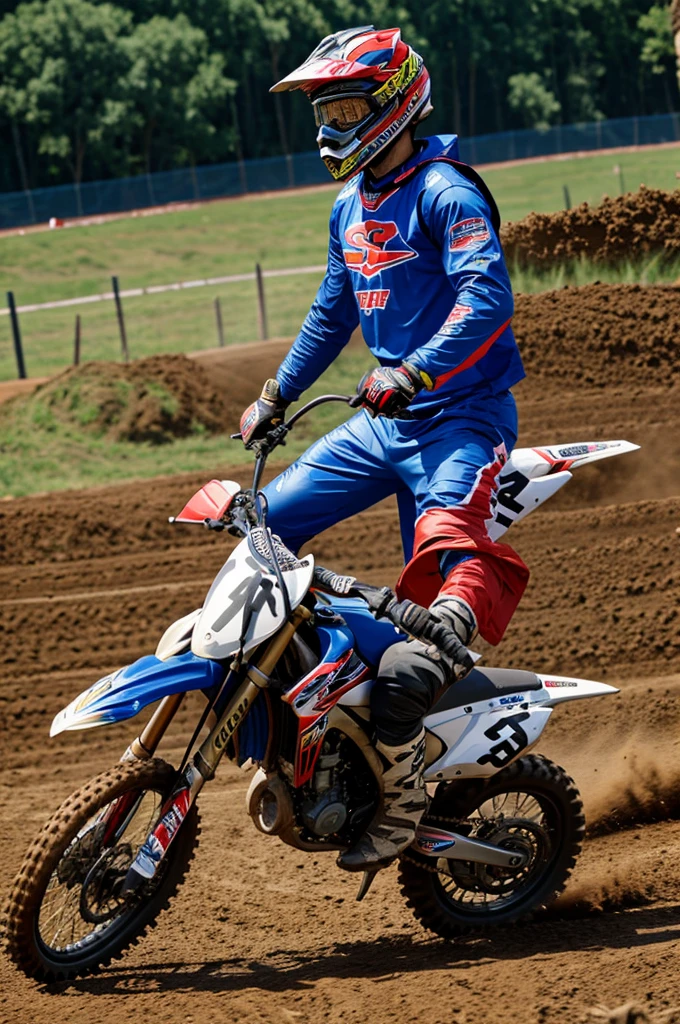 Motocross rider wearing cape