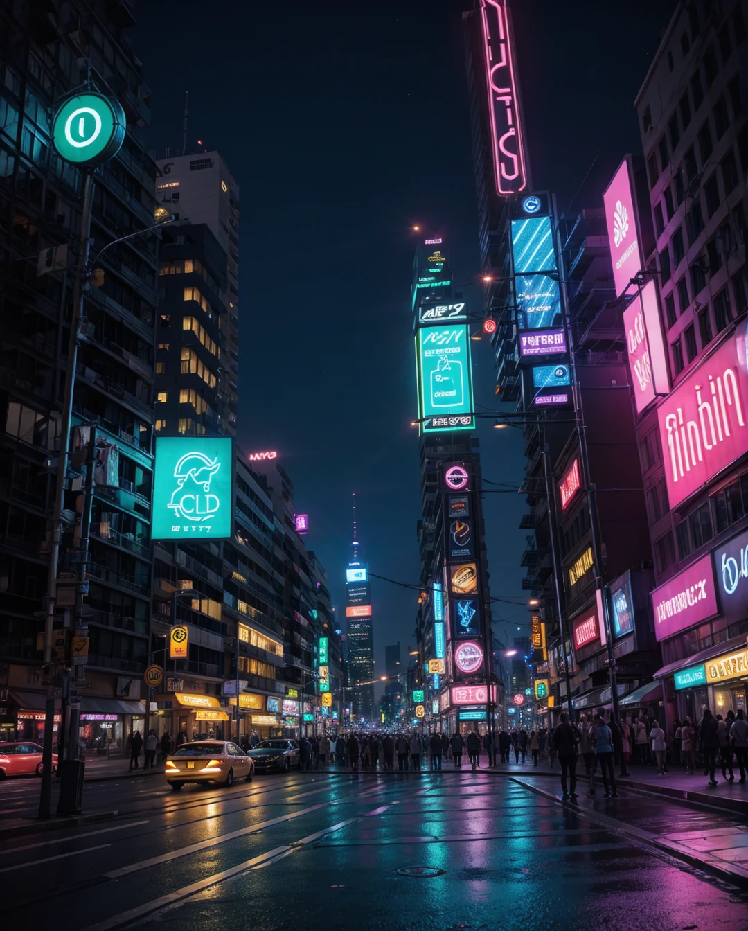 Neon lights city