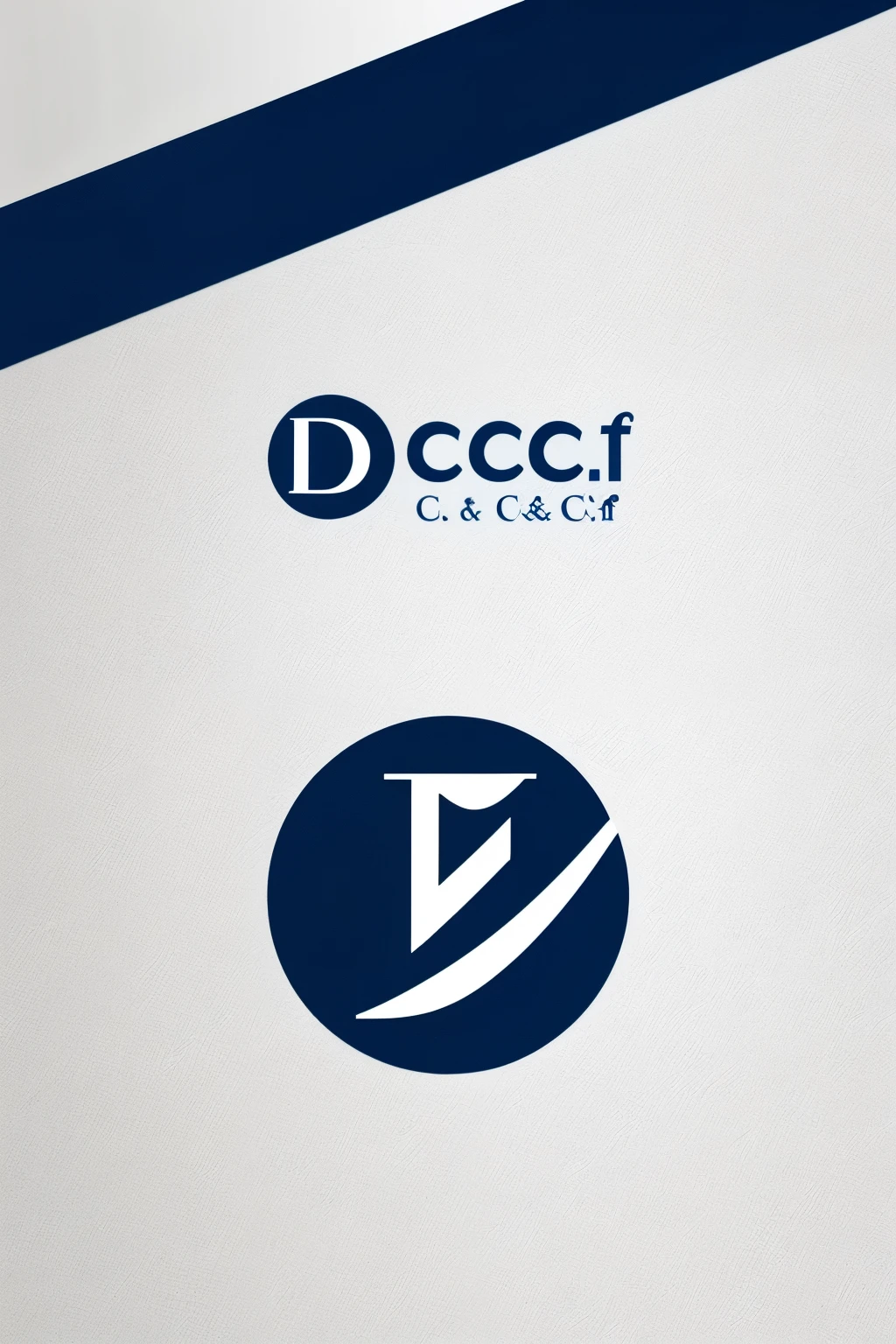 minimalist logo for my company called Dastan C&F, C.A. preferably blue and white colors, transmit effectiveness in the design, tranquillity, seriousness and professionalism on the part of the company. inspired by the import and export of products