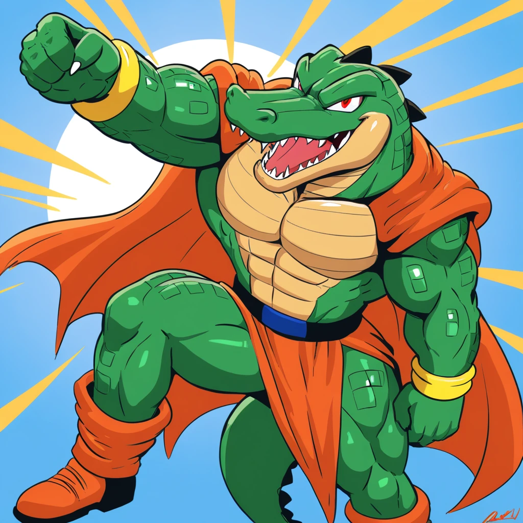 Super Hero Crocodile in dragonball z art style