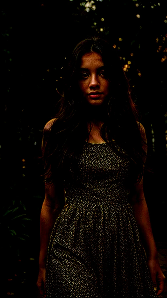 a woman walking in a shopping park, tiger print dress, detailed face and eyes, beautiful long hair, sunlight filtering through trees, lush greenery, cobblestone path, high quality, photorealistic, vivid colors, intricate details, 8k, masterpiece