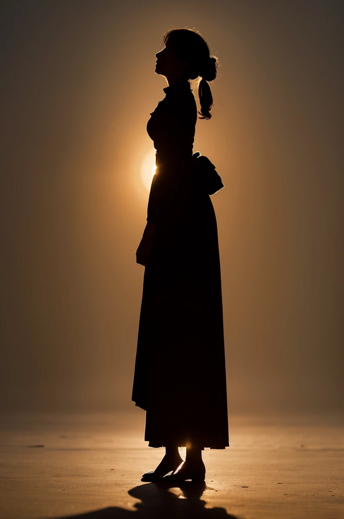 A silhouette of a grandmother