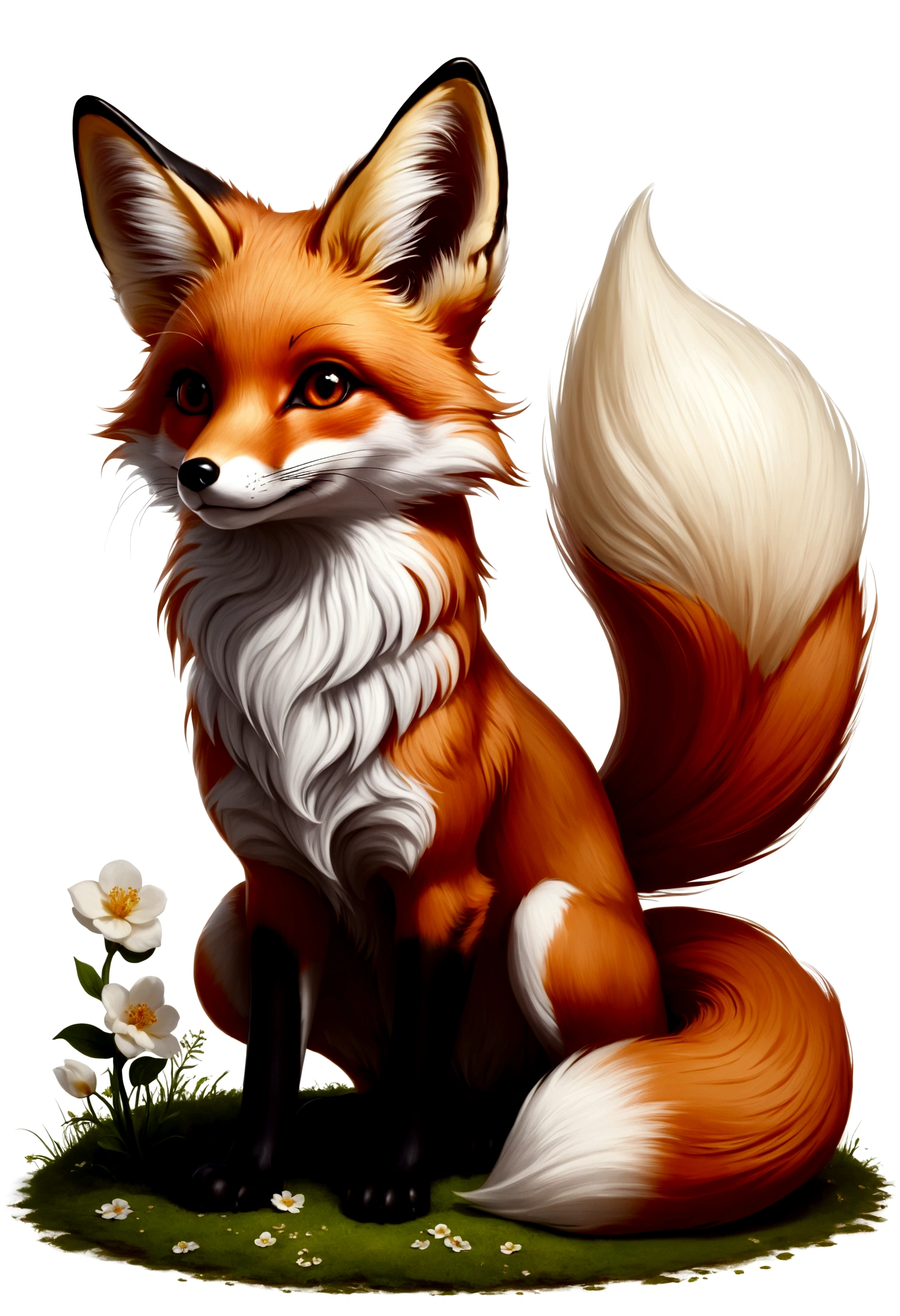 a cute fox with twin tails