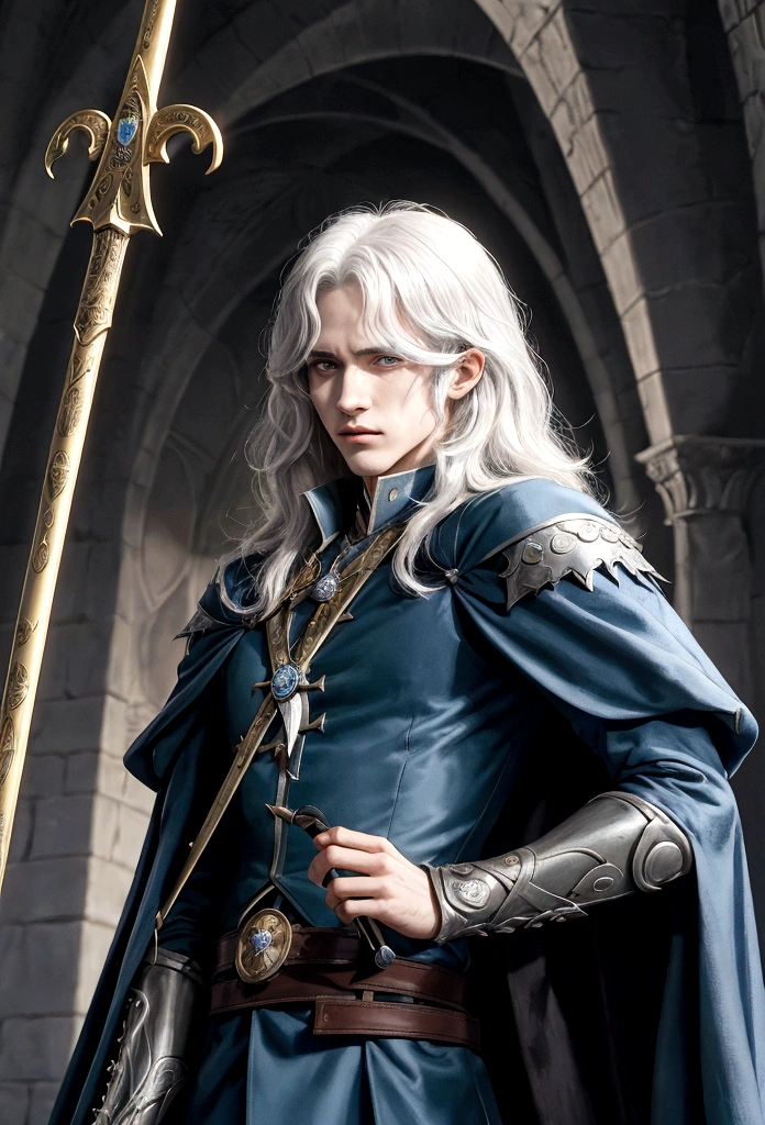 Prince caspian clothing musketeer high society , They have a resemblance to Griffith from the manga Berserk, the difference is that he is a psychopathic joker, Cara pinata , Cabello banco , loco psicópata, el mejor Maquiavelo