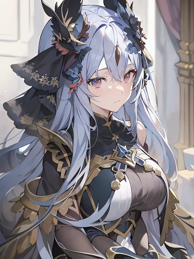 anime - style image of a woman with long light blue hair and a white outfit, high detailed official artwork, trending on artstation pixiv, keqing from genshin impact, cushart krenz key art feminine, guweiz on pixiv artstation, detailed key anime art, guweiz on artstation pixiv