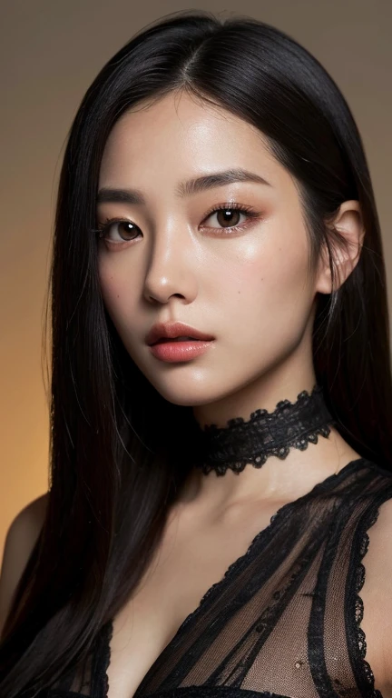((Surreal、Super detailed image, maybe a photo.,Captures the details of the skin texture of an incredibly beautiful woman..),long black hair, best quality,Realistic,ultra-detailed,full body wide shot,dark room,Beautiful detailed eyes,beautiful detailed lips,sensual,pleasure,pretends