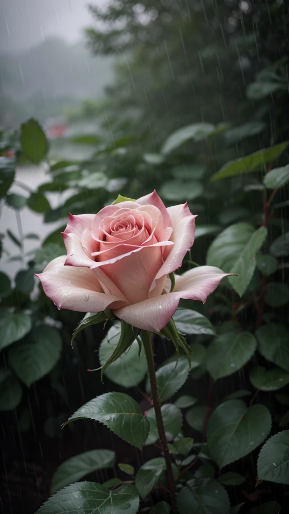 Rose with rain