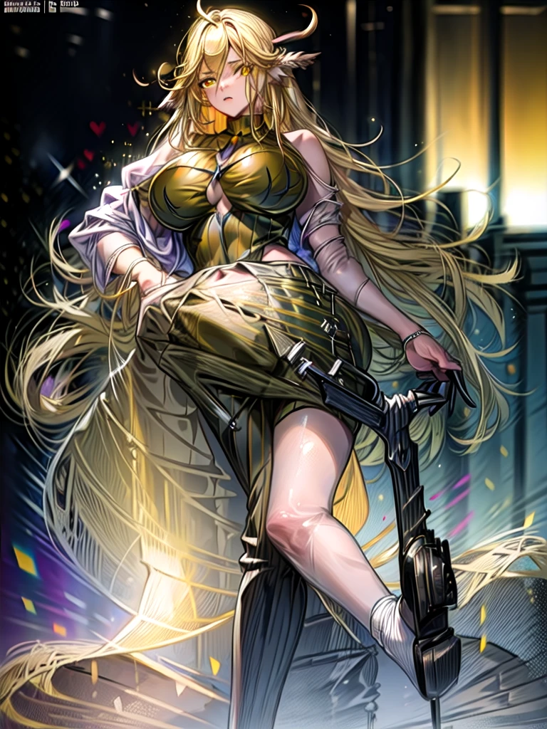 degenbrecher(arknights), blonde hair, (yellow eyes:1.5), long hair, (large breasts:1.2), thick,
BREAK ((socks)),
BREAK looking at viewer, stepping on viewer, from below, (FFA), leg up, (sole), ((feet)),
BREAK (masterpiece:1.2), best quality, high resolution, unity 8k wallpaper, (illustration:0.8), (beautiful detailed eyes:1.6), extremely detailed face, perfect lighting, extremely detailed CG, (perfect anatomy), 