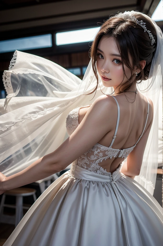 Woman, bridal gown, 4k hd