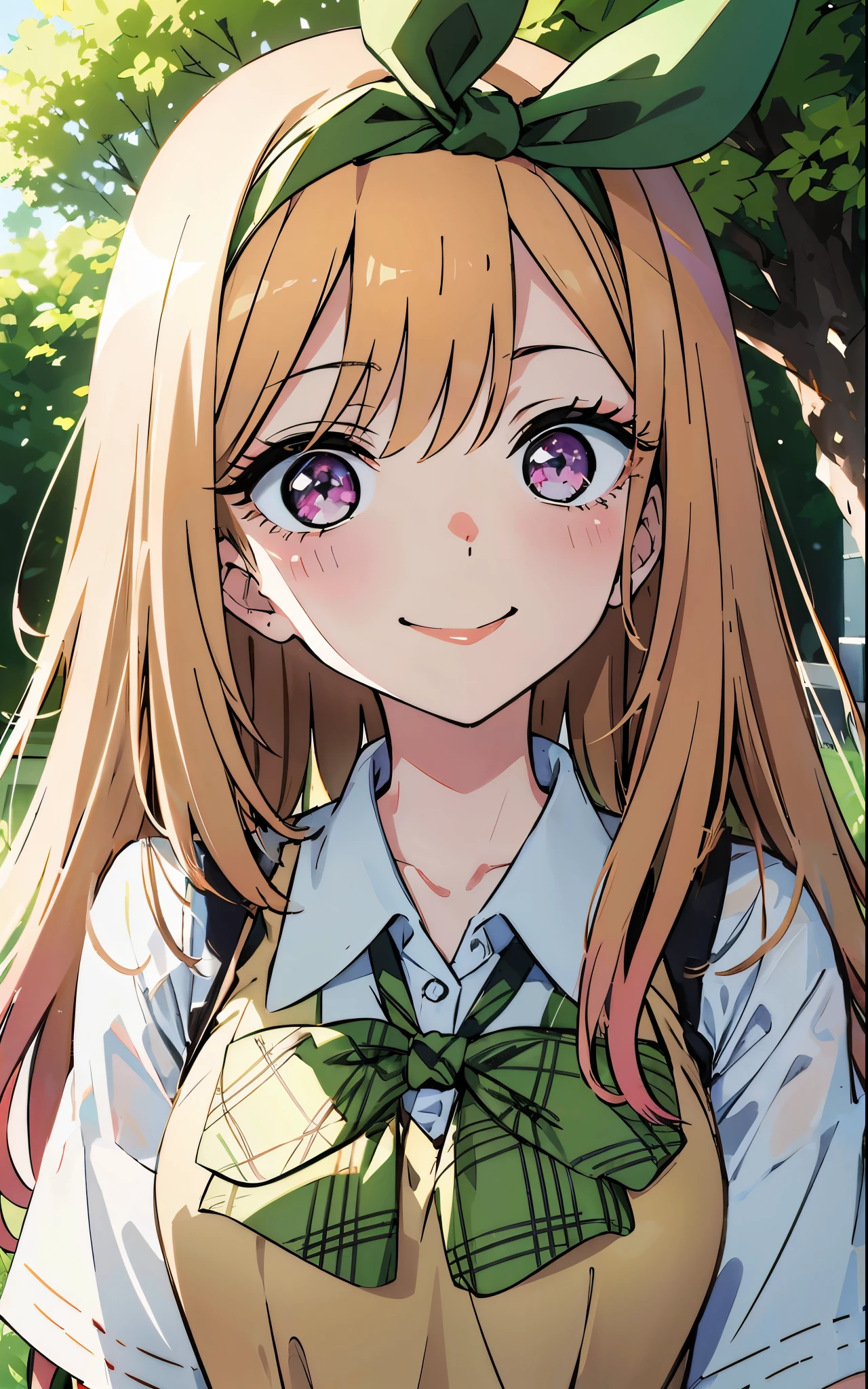 short sleeves, white sleeves, yotsuba uniform, white shirt