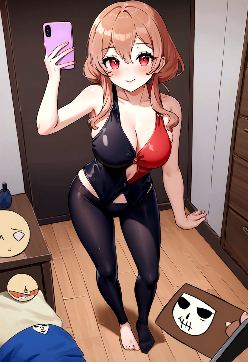 Femme Arafed portant un débardeur et des leggings assortis, fille sexy aux yeux marrons, portrait sophie mudd, cheveux bruns et grands yeux, Selfie d'une jeune femme, Augen dans la chambre, violette myers, sans maquillage, maquillage naturel, Rotation, regarder la caméra, des rires, Visage avec Artgram, maquillage subtil, Superbe photo de tout le corps, dans la chambre, Frapper le cul, joli cul, 4K