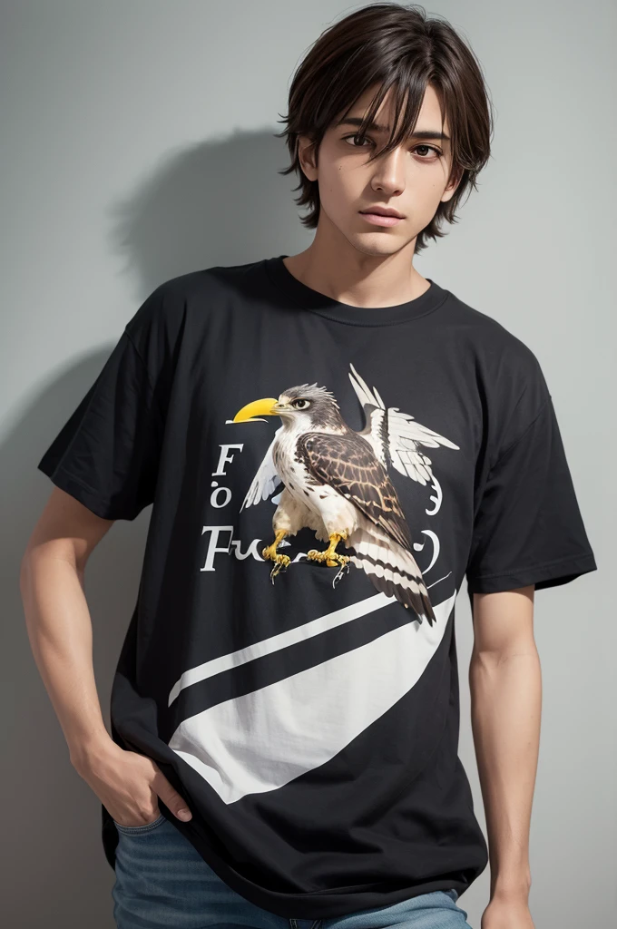 Create a hawk with a shirt that says Firma13