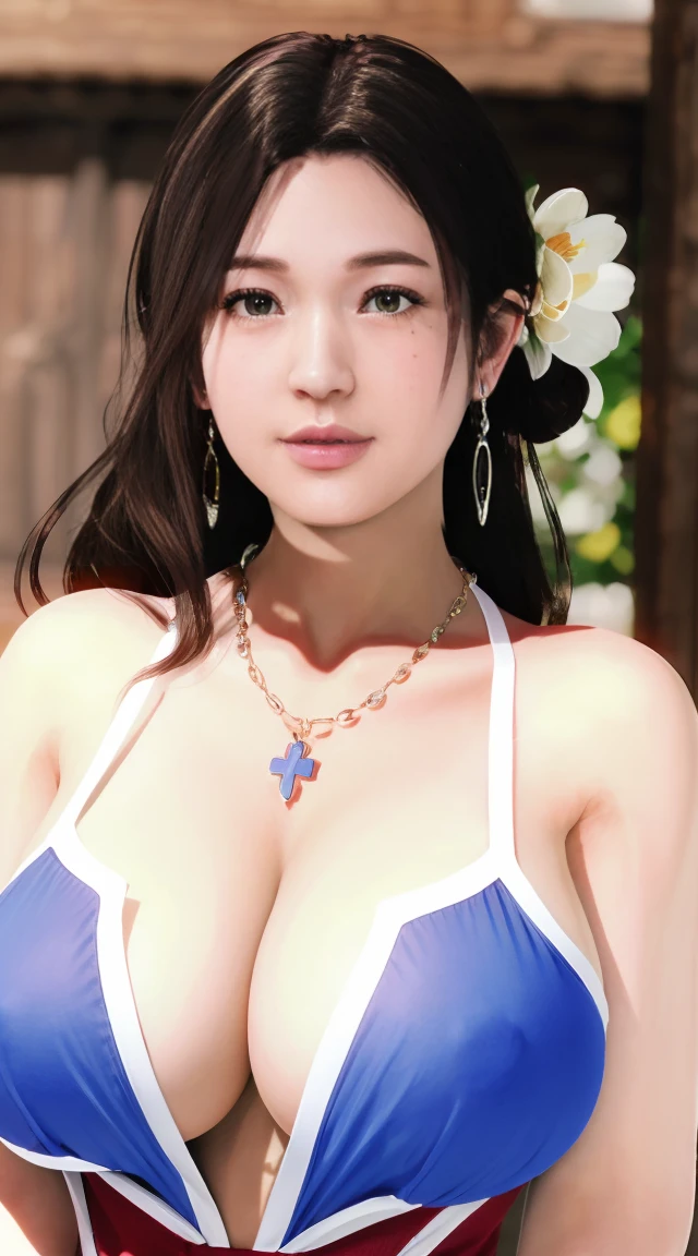 (masterpiece), (best quality), (high resolution), (beautiful eyes和脸), (Perfect female image), Realist, Radiant skin, Extremely detailed eyes and face, (High Detail Skin:1.2), (beautiful eyes:1.2), SFW, (巨大的Cleavage:1 4, Breast sagging, Long Breasts), 
1 busty girl,  eternal,, ((blush)), 他们Smile着, shut your mouth, Open your lips, Looking at the audience,  Loose hair, Low-cut，Deep V big chest，Huge breasts ，Slim figure，Japanese Beauty, This is a perfect face, cosmetic, Perfect eyes, masterpiece, Open your lips, blush, Radiant skin, Drunken face, Smile,  Sticking out her tongue, , Cleavage很诱人，Wearing very little，Japanese Beauty，Nurse，Nurse帽，，Huge breasts，Cleavage，Low-cut，necklace，earrings， Flowers，比基尼，swimsuit，Thin waist，Exposure，Red lips