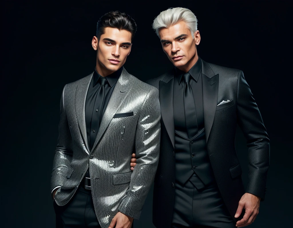 there are two handsome gay supermodels dressed in exclusive black police uniform designed by hugo boss - standing next to each other, petros and leonid, andrey surnov, dmitry mazurkevich, alexey gurylev, greg rutkowski and ilya repin, handsome symmetrical faces, uniform background, in military uniform, Hugo Boss, Lagerfeld, Ultrarealistic Photography, trending on Flickr, trending  on pinterest,  insanely detailed and intricate, Lifelike, Authentic, True-to-life, Genuine, Natural, Cinematic Lighting, Dramatic, Theatrical, Atmospheric, Evocative, Mood-setting, Award Winning Photography, Acclaimed, Recognized, Celebrated, Honored, Prize-winning, Sharp Focus, Crisp, Clear, Precise, Well-defined, Distinct, Masterpiece Photography, Iconic, Exceptional, Extraordinary, Stunning, Magnificent, Studio Photography, Controlled, Polished, Professional, Refined, Perfected, Nikon, High-quality, Reliable, Durable, Precision-engineered, Cutting-edge, No Filter Photography, Natural-looking, Unedited, Raw, Authentic, True-to-life, 8K Photography, High-resolution, Crystal-clear, Ultra-detailed, Immersive, Cutting-edge, Realistic Skin Texture, Lifelike, Natural-looking, Authentic, True-to-life, Genuine, Photorealistic, Hyper-realistic, True-to-life, Natural-looking, Authentic, Realistic, Hyper Realism, Ultra-detailed, Intensely realistic, Extremely lifelike, Highly precise, Stunningly accurate, Highly Detailed, Intricate, Elaborate, Meticulous, Comprehensive, Thorough, Flattering, Intimate, Personal, Impressive, Captivating, Professional Studio Lighting, Expertly lit, Skillfully crafted, Perfectly balanced, Impeccably executed, Artfully arranged, Million dollar Photoshoot, Memorable.