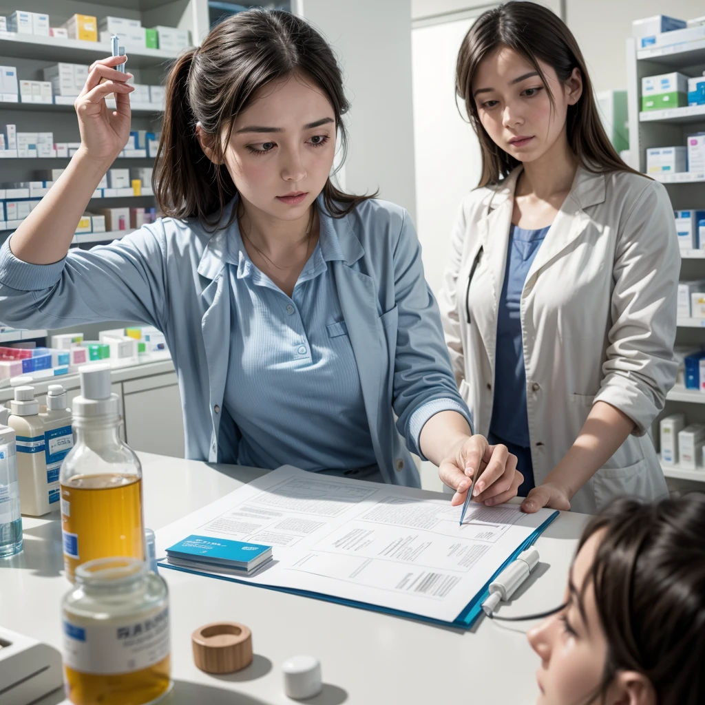 create an image of a pharmacist dispensing medicine