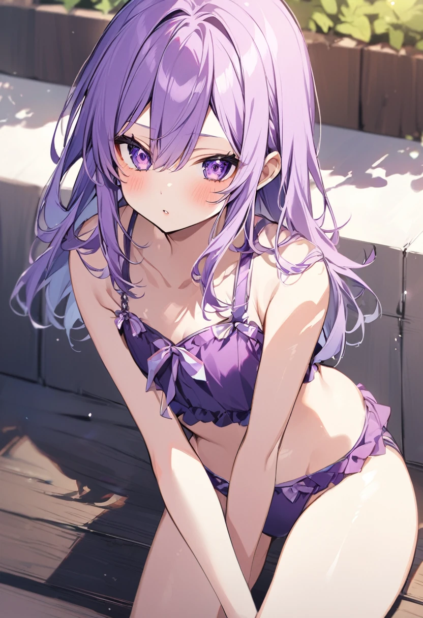 Keito。Purple Eyes。Purple Hair。Purple Swimsuit