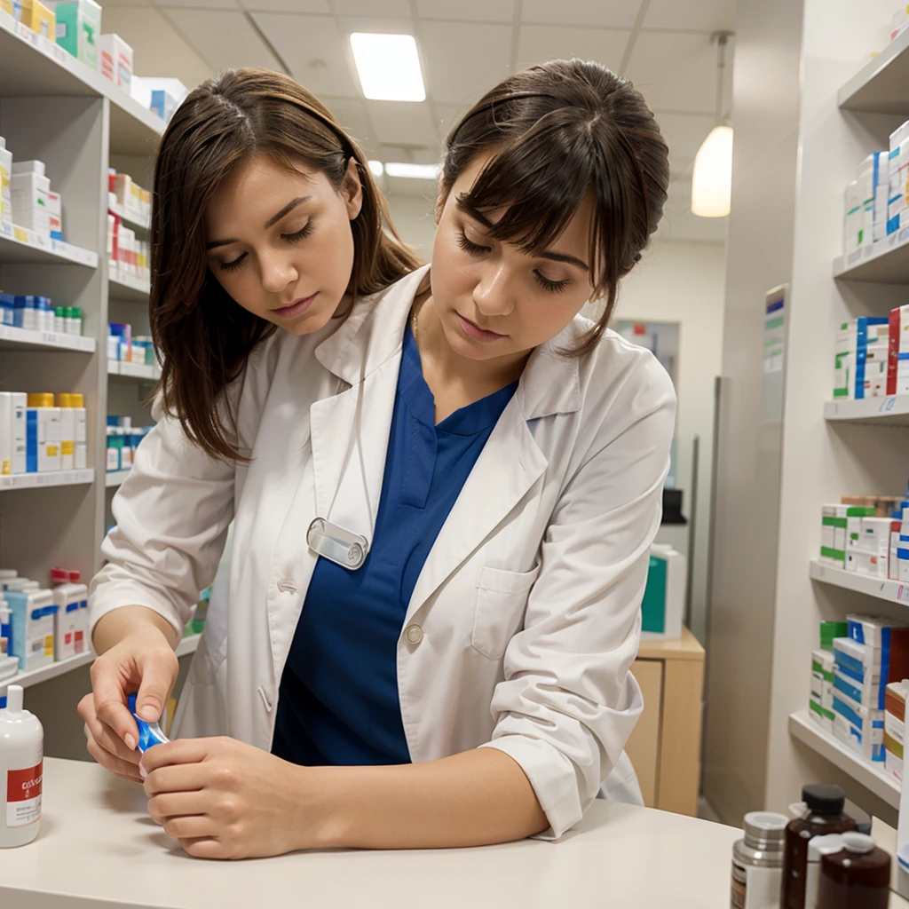 create an image of a pharmacist dispensing medicine