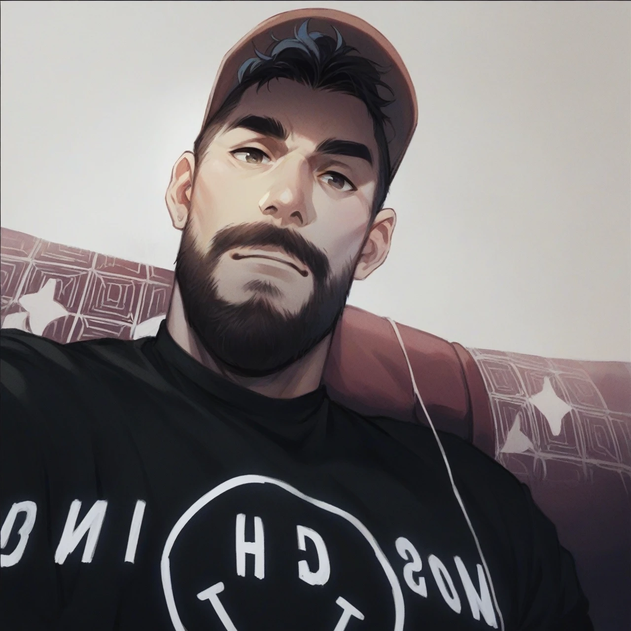 Handsome man .barbe. casual 