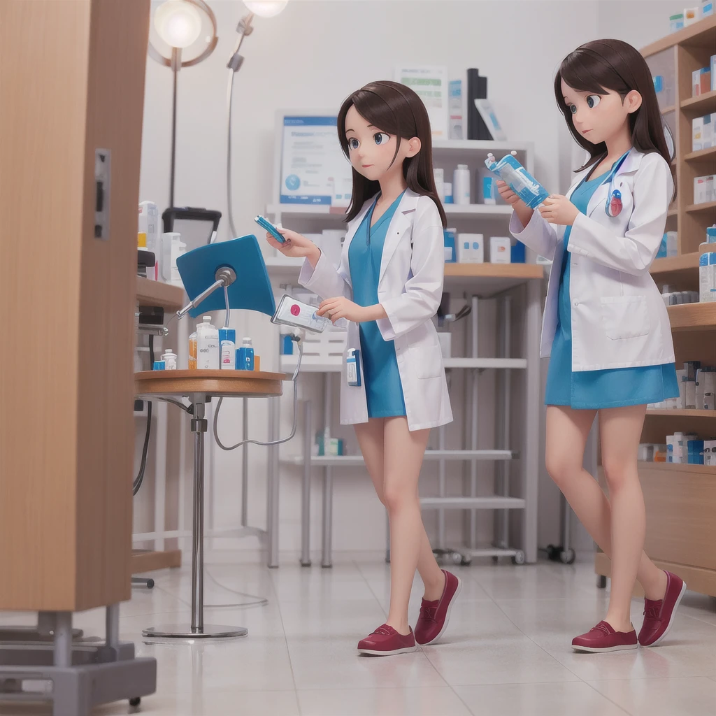 create an image of a pharmaceutical healthcare professional dispensing medicine