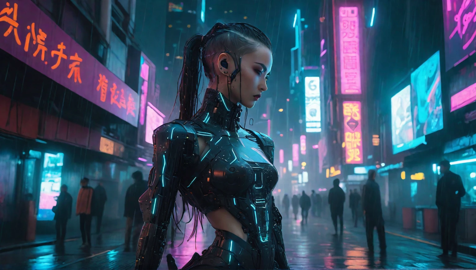 cyber woman in a city at night, cyberpunk vibes, cyberpunk artstyle, cyberpunk aesthetics, in cyberpunk aesthetic, hiper-realistic cyberpunk style, in the cyberpunk city, cyberpunk photo, has cyberpunk style, cyberpunk aesthetic, cyberpunk girl, cyberpunk in a cyberpunk city, cyberpunk themed art, Cyberpunk future, cyberpunk art ultrarealistic 8k, futuristic cyberpunk, dreamy cyberpunk girl, futuristic cyberpunk neo