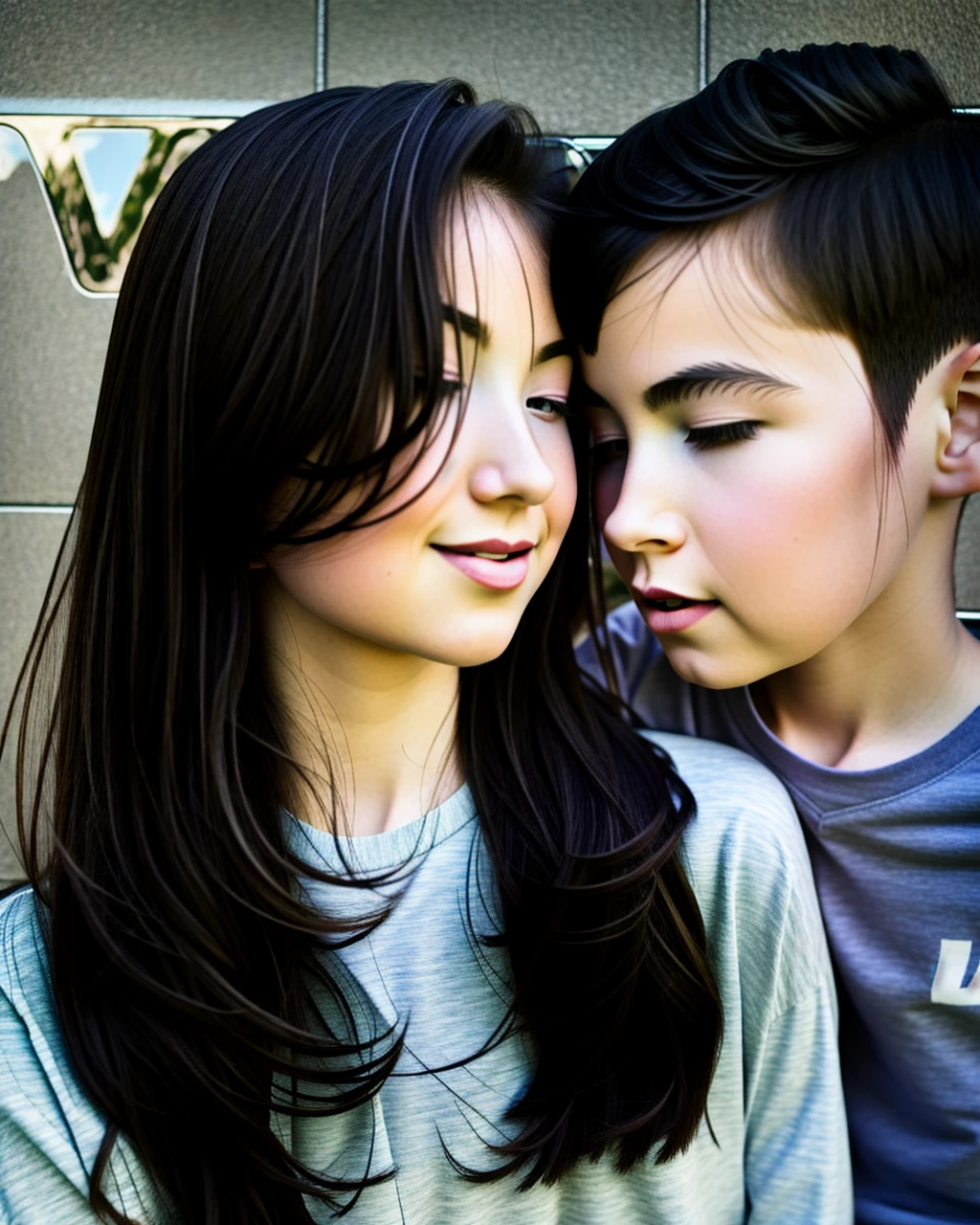 realistic photography, 1boy,1girl,city,bokeh