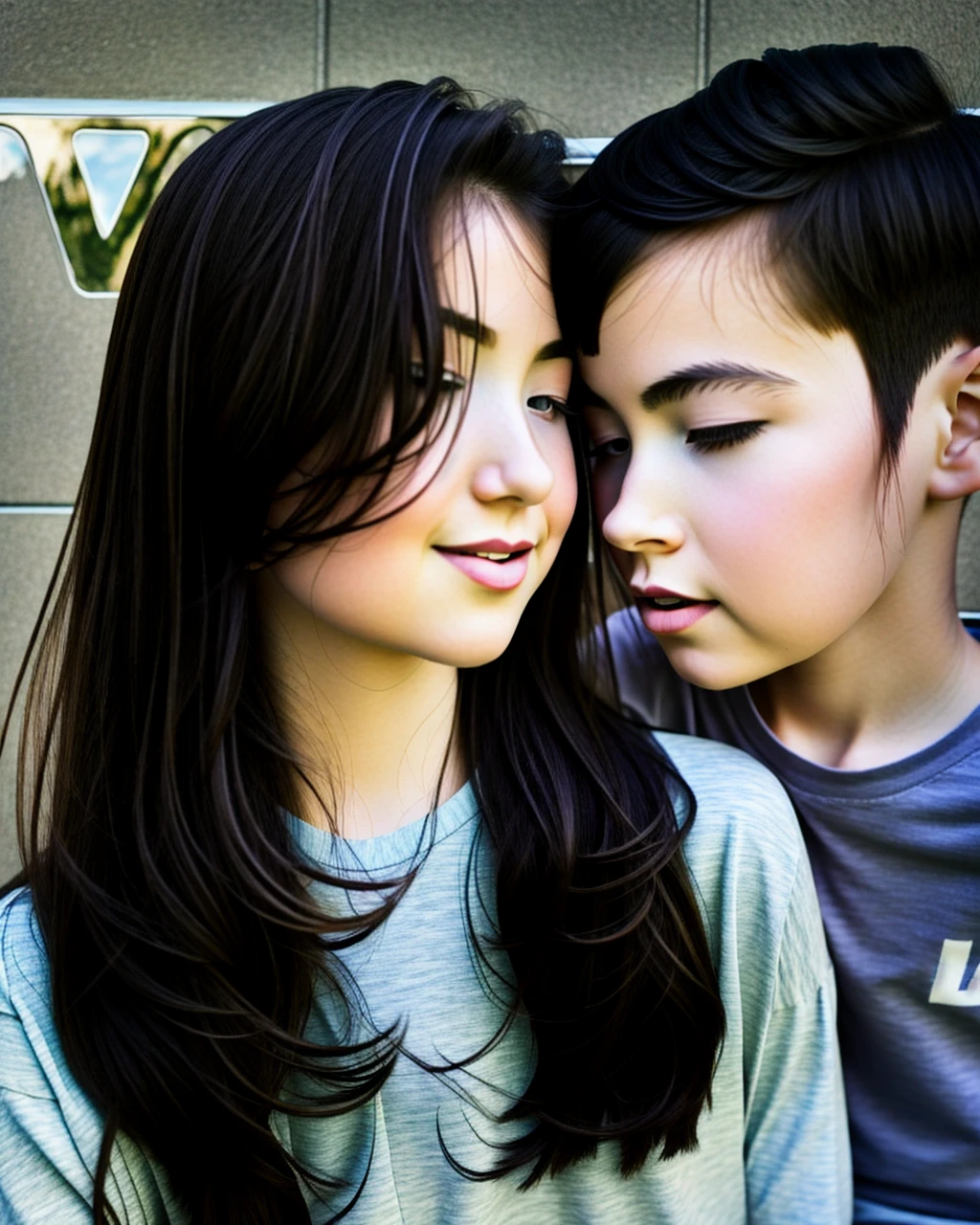 realistic photography, 1boy,1girl,city,bokeh
