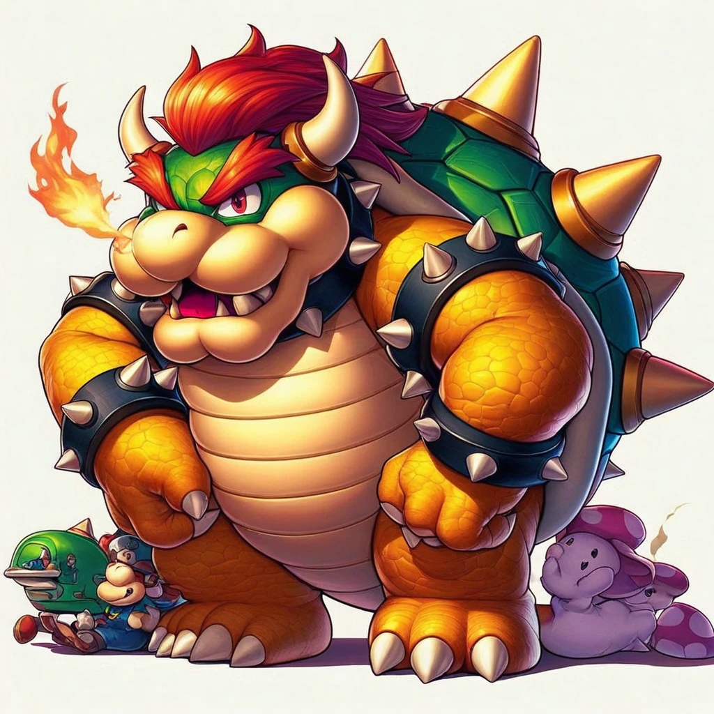 bows bows bows bows bows bows bows bows bows bows bows bows bows bows bows bows bows bows bows bows bows, bowser nintendo, bowser, fire breathing. bowser, koopa, nintendo game art, video game characters designs, fan artwork of mario, mushroom kingdom, by Jason Teraoka, video game character art, inspired by Mario Bardi, super mario