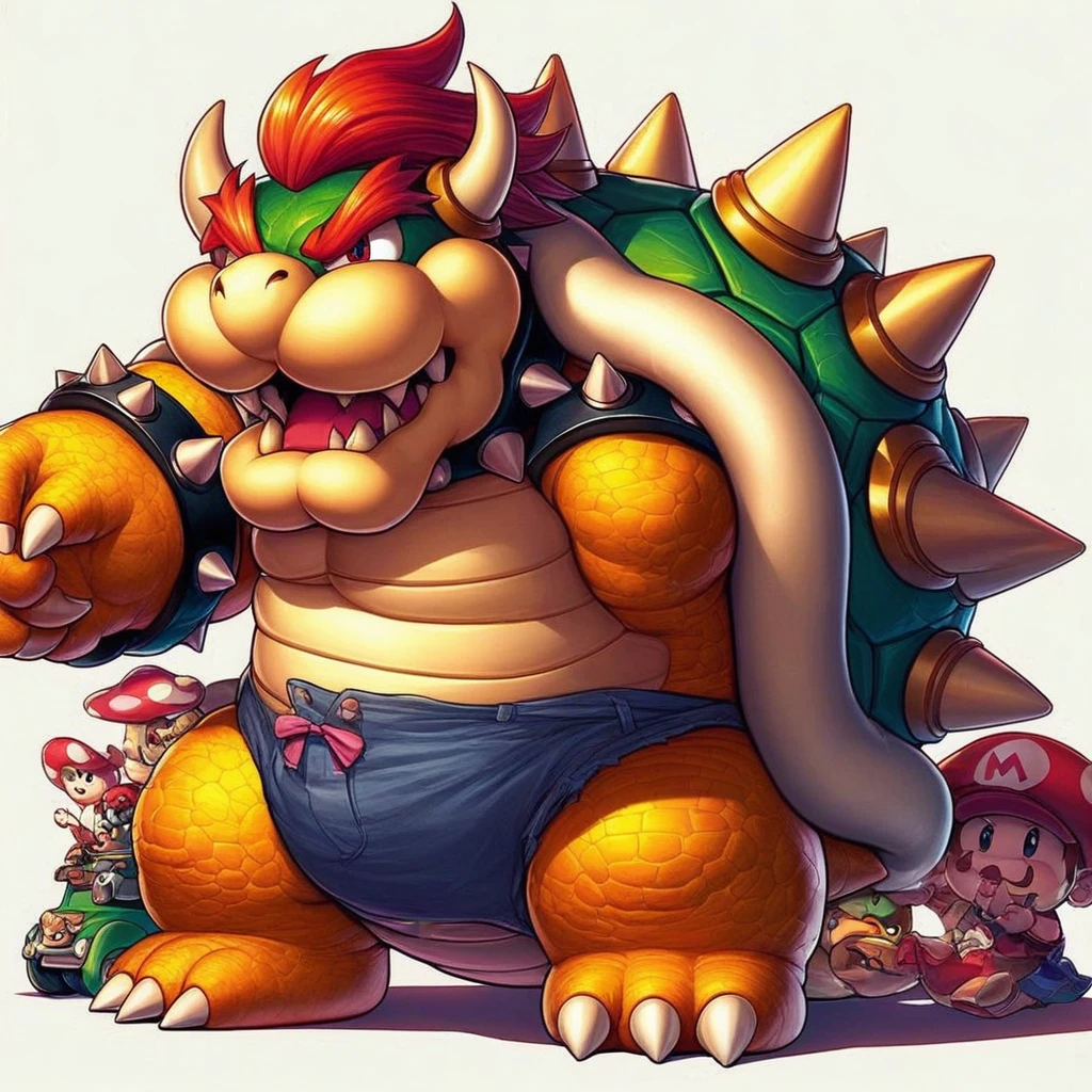 bows bows bows bows bows bows bows bows bows bows bows bows bows bows bows bows bows bows bows bows bows, bowser nintendo, bowser, fire breathing. bowser, koopa, nintendo game art, video game characters designs, fan artwork of mario, mushroom kingdom, by Jason Teraoka, video game character art, inspired by Mario Bardi, super mario
