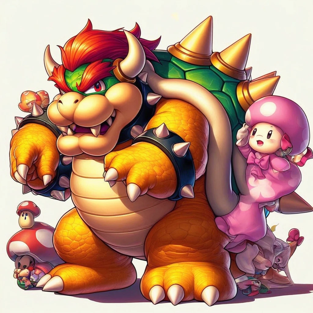 bows bows bows bows bows bows bows bows bows bows bows bows bows bows bows bows bows bows bows bows bows, bowser nintendo, bowser, fire breathing. bowser, koopa, nintendo game art, video game characters designs, fan artwork of mario, mushroom kingdom, by Jason Teraoka, video game character art, inspired by Mario Bardi, super mario