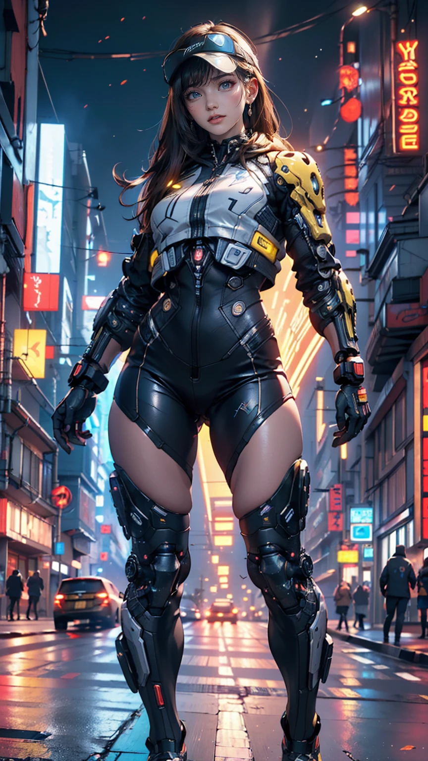 (yellow cyber punk speed tactical suit:1) (1 Female) Dark Theme :: Focus on close-up face, Serious face, Civetik visor, :: Medium Black Hair, Thick thighs :: ultra realistic futuristic speedster scifi cyber punk athletic woman, Iris, ((Run down the middle of the road while emitting yellow rays, cyber punk, Shadowrun, scifi high tech cyber punk)) :: cool cyber punk yellow speed combat suit :: Natural light :: Bokeh :: 8K ::  Highest quality :: masterpiece :: Very detailed:1.5