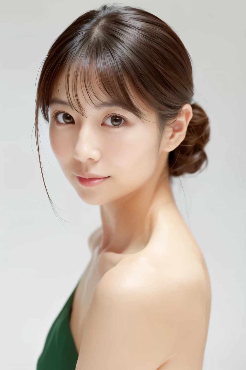 (High reality photograph, high resolusion), Skinny Japanese lady, 30 years old, cute face, detailed face, detailed eyes, various hair style, skinny figure, correct body anatomy, looking straight ahead, facing the camera directly, single photo, a photo captured the best moment expressing the beauty and brains, ((with simple background))