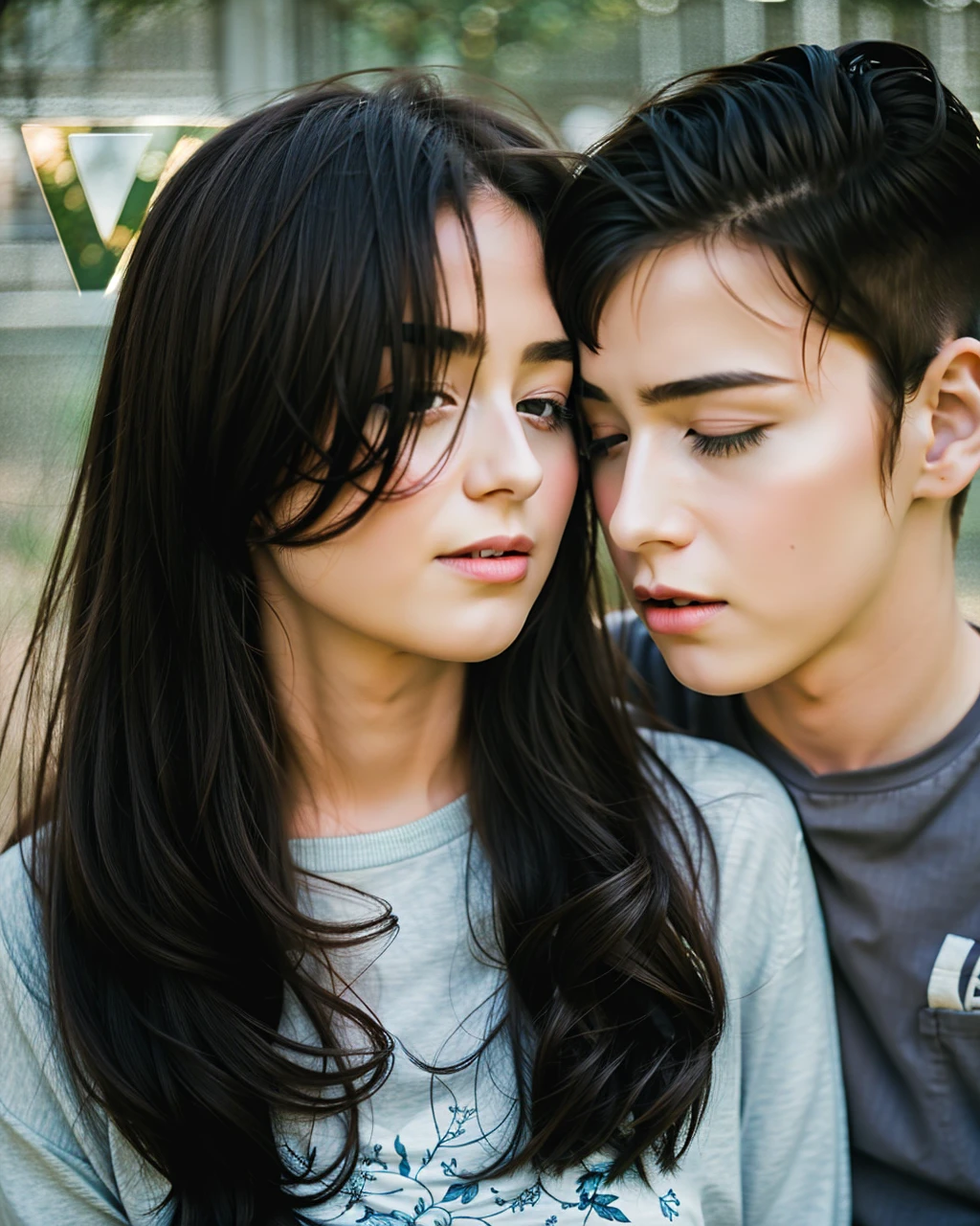 realistic photography, 1boy,1girl,bokeh