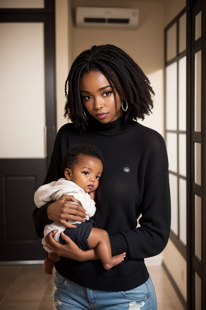 Black woman with baby 