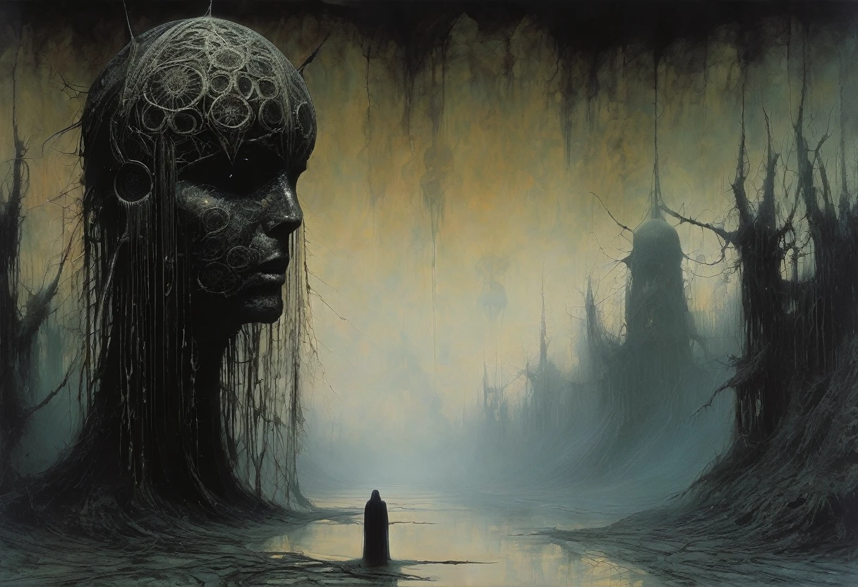 (Masterpiece, best quality), (lo Gothic), Dream Catcher, Vampir, (HG giger, Art by Hermann Nitsch, Beksinski, Dariusz Zawadzki, giger, zdzislaw beksinski)