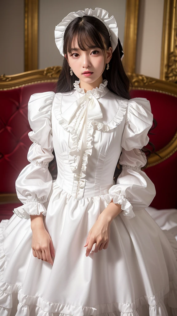 highest quality, masterpiece, highest resolution, artwork, Super nipples, skirt flip, and get used to it, many get used to it, get used to it, それにget used to it, 3k realistic pictures,,((two 25 year old beautifulwoman)),Ultra-detailed juvenile face,two are princesses,full length ball gown dress with hoop skirt,ruffled yoke collar,puff sleeves,long sleeve,((Lolita style hot white detailed pri, gill body ncess dress with lots of ruffles and ribbons)),Rococo style lolita fashion,shiny satin dress,Soft and smooth fabric,luxury,long dress, full body photography 