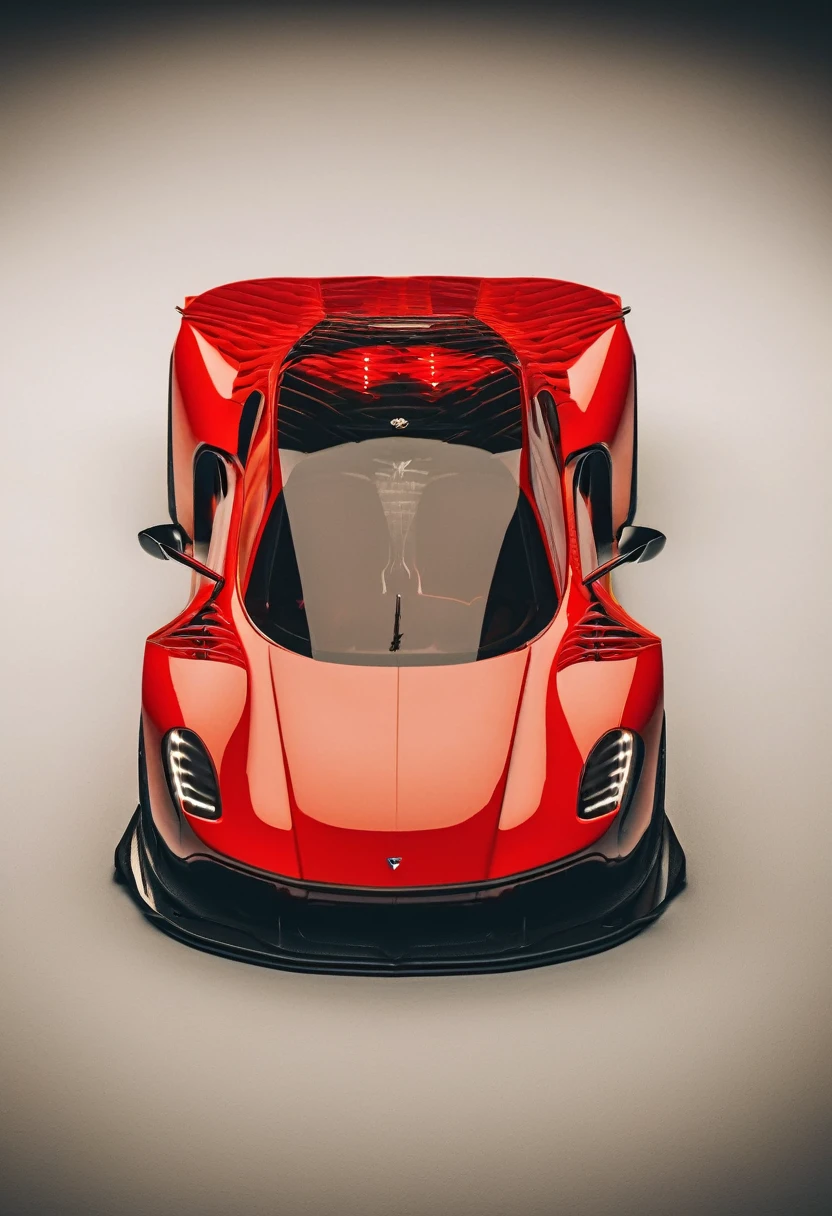 Red sports car, photo taken directly from the front of car, phone wallpaper, masterpiece quality, cinematic photography