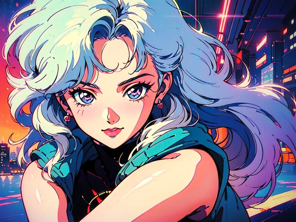 (80's, retro, city pop:1.5), (album cover), (masterpiece, best quality), (anime, illustration), (pastel colors:1.4),
best photo pose, dynamic angle,
girl, solo, smile, perfect detail eyes, delicate face,
City Scenes, night city, tokyo, high fashion,
