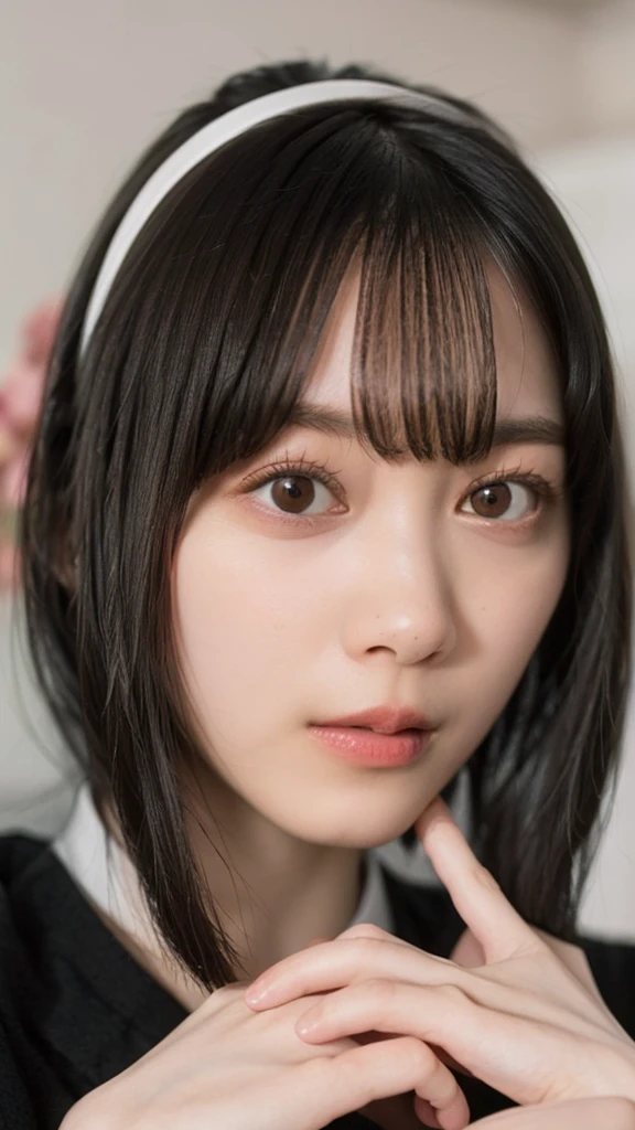 (((Ultra-high resolution、close、Cute Japanese Woman)))、顔のUltra-high resolutionクローズアップ画像を作成してください。
Long, straight black hair frames her face。
So that every single hair is clearly visible、Depicts subtle color changes depending on the amount of light hitting the subject。
The skin is white and smooth、Has a natural glow。
Fine skin texture、Representing the fine details of pores。
amountや頬に薄い赤みがある部分を詳細に。
The eyes are almond-shaped and dark brown.。
Fine details of the iris、Depicts color gradations and patterns。
Long, natural-looking eyelashes, each and every one visible。
Well-groomed eyebrows、indivual々The hair is clearly visible。
Light reflects off into the eyes、Create small highlights。
noseは繊細で、nose孔の細かいディテールがある。
Lips are plump and naturally pink。
Depicts the fine lines and soft curves of the lips。
Shiny、Accentuate the shape。
Detailed depiction of lip texture。
Particular attention to the depiction of light and shadow。
Soft natural light gently illuminates the face from the front。
amount、nose、Creates a subtle glow on the cheeks。
Shadows are cast softly along the contours of the face、cheekbone、Jaw Curve、noseの側面を強調。
The gloss of her lips reflects the light faintly.、Emphasizes plump texture。
The shadow of the hair adds depth and dimension.、indivual々The hair shines in the light。
The background is simple and blurred.、Focus on the face。
In the highest quality、Representing the utmost detail。
Negative prompts:

Noisy Images、Low resolution、Avoid blurry detaily hair is messy、Avoid unnatural hair textures。
Skin is unnaturally smooth、Avoid overly processed skin images。
Pores are invisible、Avoid products that have lost their skin texture。
Flat iris、Avoid those that lack detailed information。
short lashes、Avoid unnaturally thin eyebrows。
Light reflects off into the eyesていない、Avoid those with expressionless eyes。
noseのディテールが欠けているものは避ける。
Dry lips、Avoid unnatural colors。
Lip texture is not visible、Avoid non-shiny items。
Poor balance of light and shadow、Avoid evenly lit faces。
amount、nose、Avoid products that don&#39;t have a glow on your cheeks.。
cheekboneやJaw Curveが強調されていないものは避ける。
The shadow of the hair is shallow、Avoid things that lack volume。
The background is complicated、Avoid images where the face is not in focus。