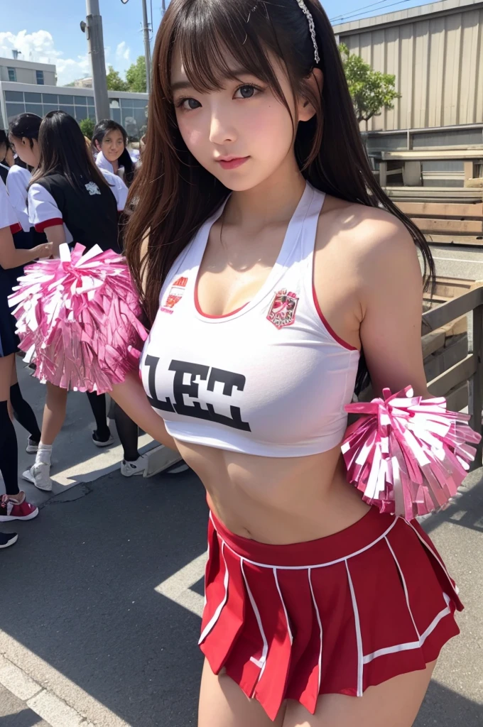 Cheerleader、Japanese、Big Tits、Nippleini skirt、whole body、Sex