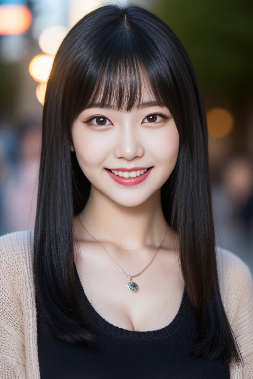 (a girl in a night park, beautiful detailed eyes, beautiful detailed lips, extremely detailed eyes and face, long eyelashes, delicate facial features, detailed clothing features, lifelike, best quality, ultra high resolution, 8K resolution, high dynamic range, focus only, bangs, skin firming, slim girl, fantastic, Japanese, ultra-detailed illustrations, landscape, no characters, ample round bosom, medium chest, straight hair, short hair, black hair, black eyes, fish pendant, light tight sweater, lovely, sexy, smile, the_comboy_shot)