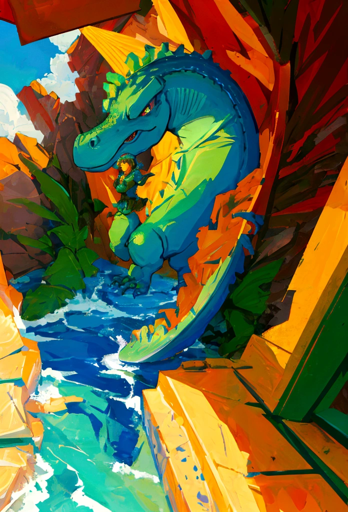 a dinosaur on a pc play video game